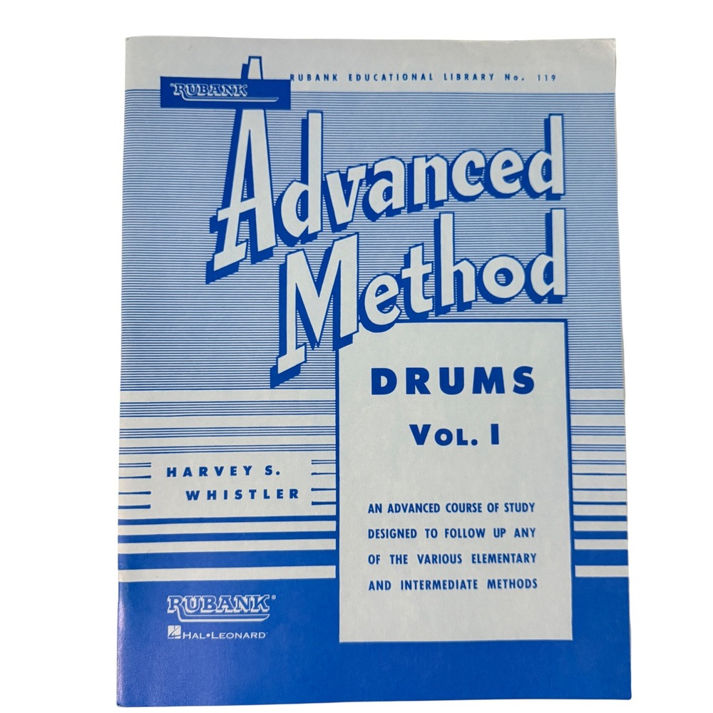 Rubank Advanced Method Drums Vol 1 Harvey S Whistler No 119 Sheet Music Book